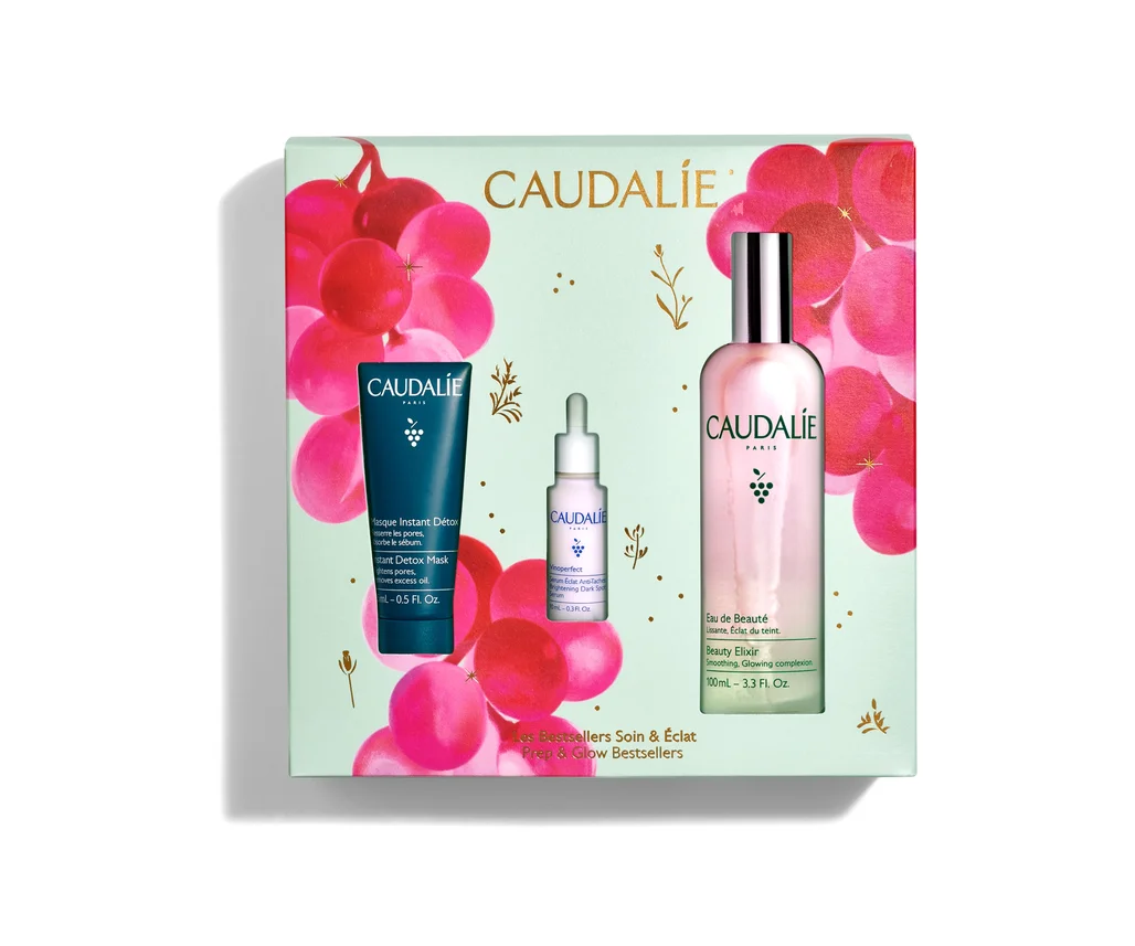 Набір Caudalie (Кодалі) Beauty Elixir 100 Set 2025 (Еліксир 100 мл + Детокс-маска 15 мл + Сяюча сироватка 10 мл), 1 шт.