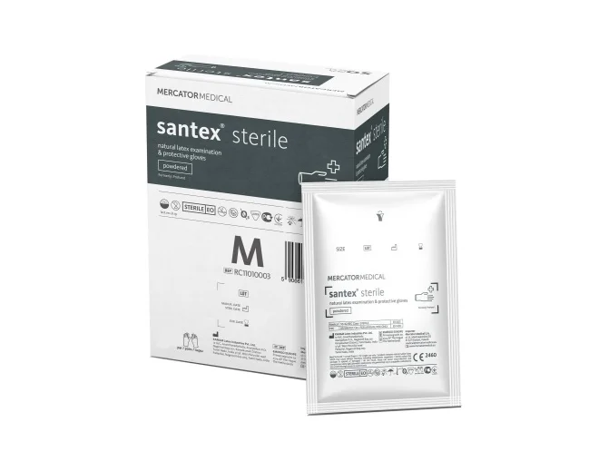Рукавиці оглядові Santex (Сантекс) стерильні, розмір M, 1 пара