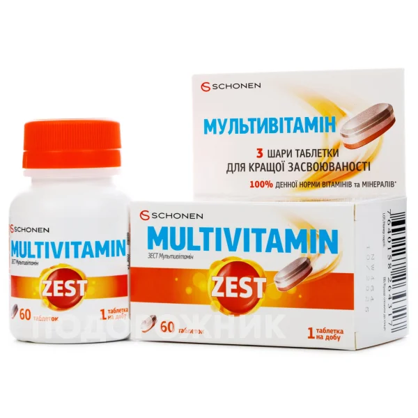 Зест (Zest) Мультивитамины в таблетках, 60 шт.