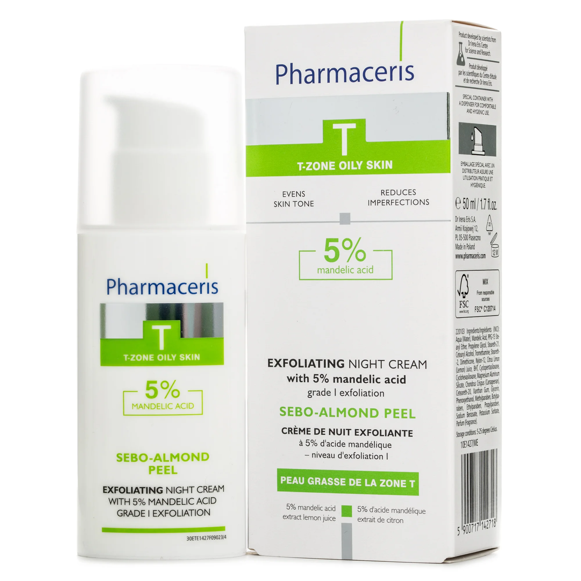 Пілінг-крем Pharmaceris (Фармацеріс) Т Себо-Алмонд-Піл 5% 1 ступінь відлущення, 50 мл