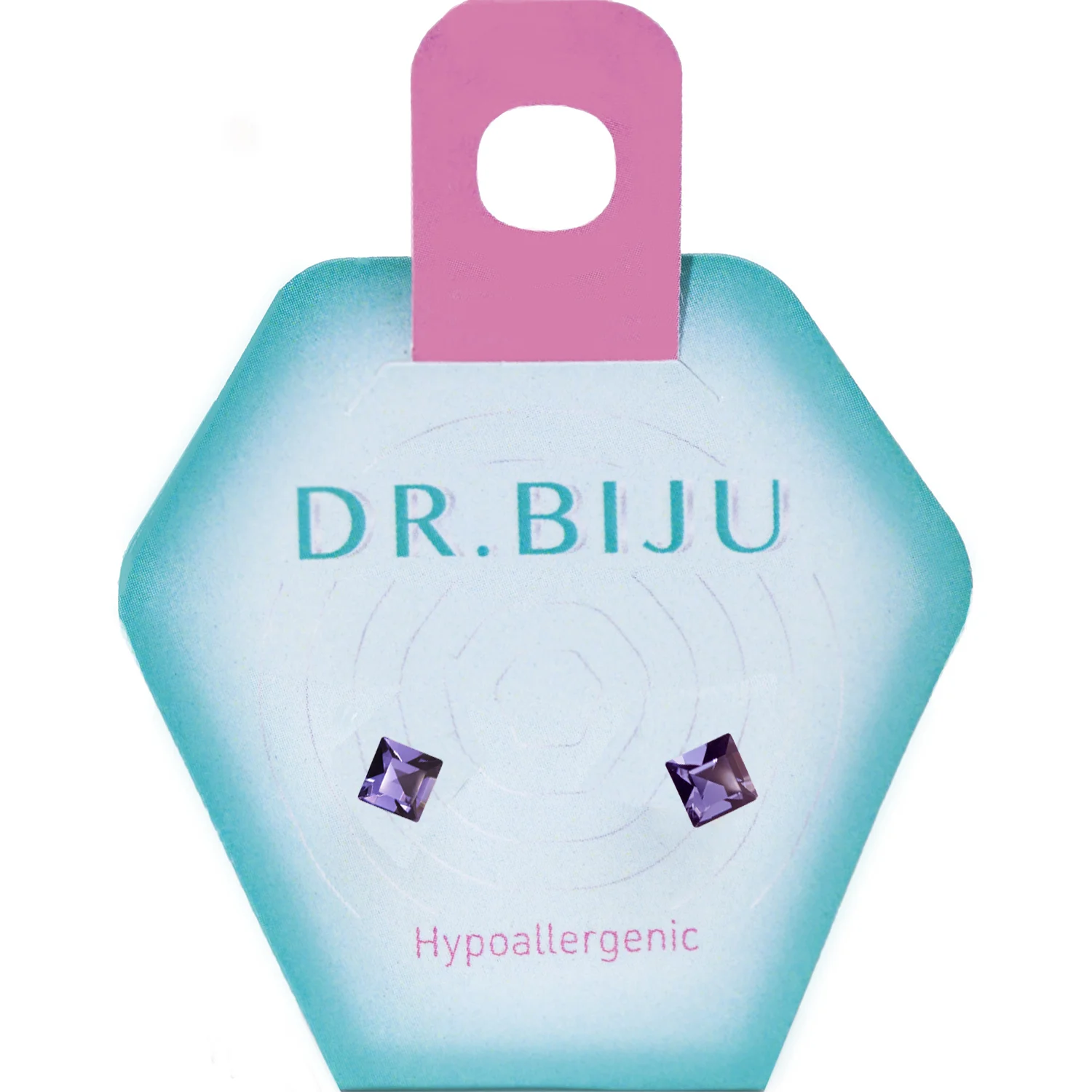 Сережки Доктор Біжю (Dr. Biju) Квадрат 4,0 мм Танзаніт, 1 пара