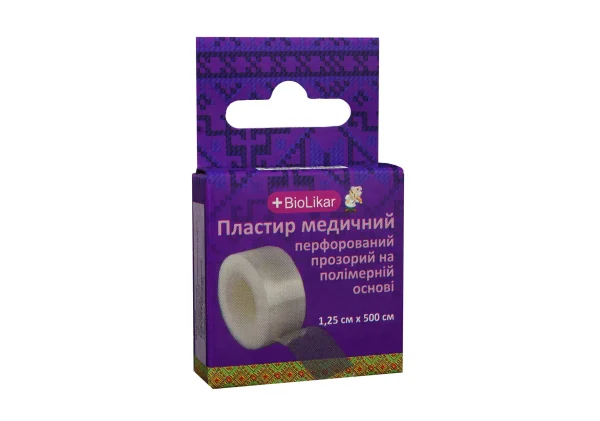 Набір пластирів Biolikar (Біолікар) на полімерній основі розмір 1,25 х 500 см, 1 шт.