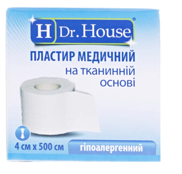 Пластир Др.Хаус (Dr. House) на тканинній основі 4х500 см, 1 шт.