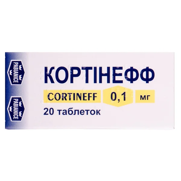 Кортінефф таблетки по 0,1 мг, 20 шт.