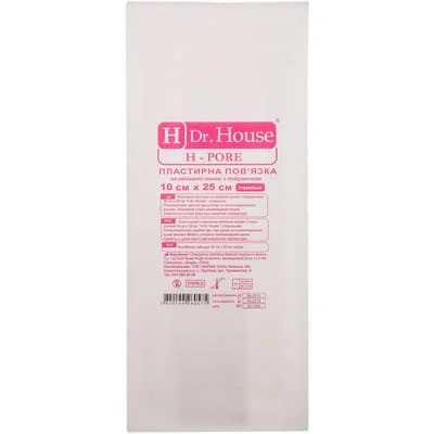 Повязка пластырная Доктор Хаус (Dr. House) стерильная, на нетканой основе, 10 см x 25 см
