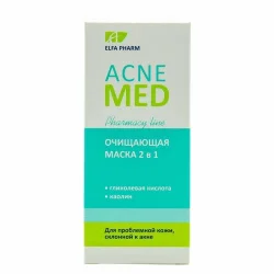 Маска для лица Elfa Pharm (Эльфа Фарм) Acne Med (Акне мед) 2 в 1 очищающая, 40 мл