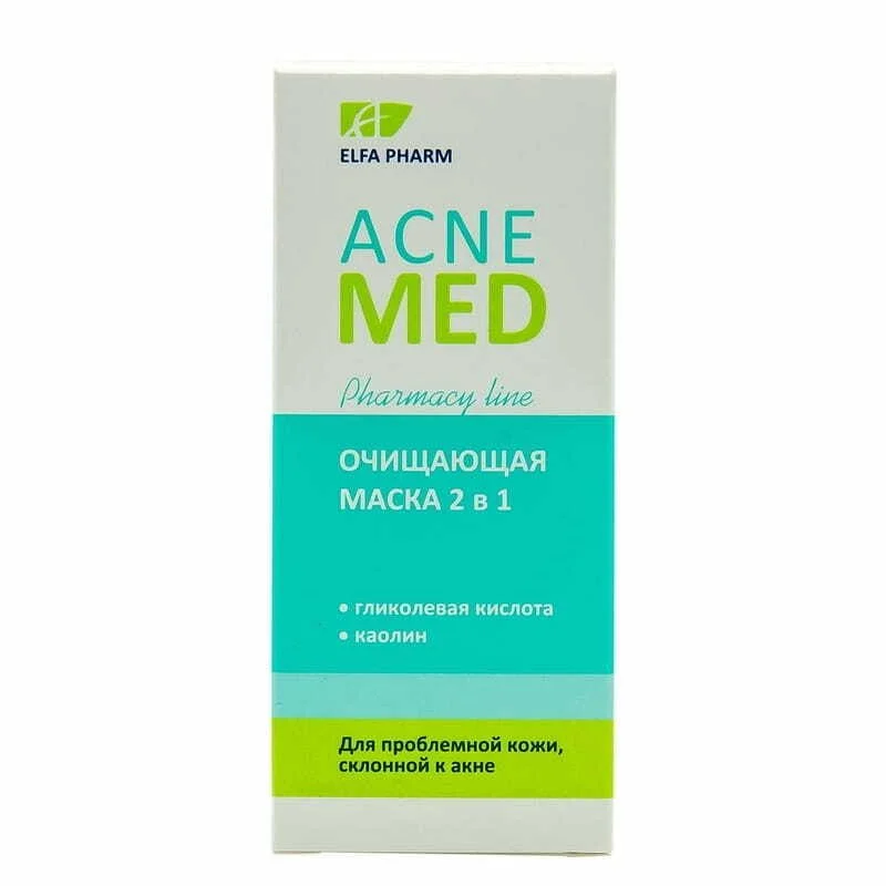 Маска для обличчя Elfa Pharm (Ельфа Фарм) Acne Med (Акне мед) 2 в 1 очищуюча, 40 мл