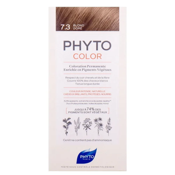 Крем-фарба для волосся Фіто (Phyto) Фітоколор тон 7.3 золотисто-русий (Р10012)
