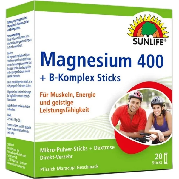 Sunlife Magnesium 400 + B-Komplex, САНЛАЙФ ГМБХ (Німеччина), пор. стік, #20