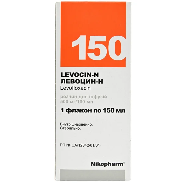 Левоцин-Н раствор для инфузий 500 мг/100 мл, 150 мл флакон, 1 шт.