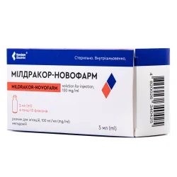 Мілдракор-Новофарм розчин по 5 мл в ампулах, 100 мг/мл, 10 шт.