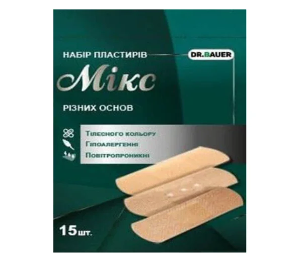 Набір пластирів Др.Баєр мікс різних основ 25*72мм №15