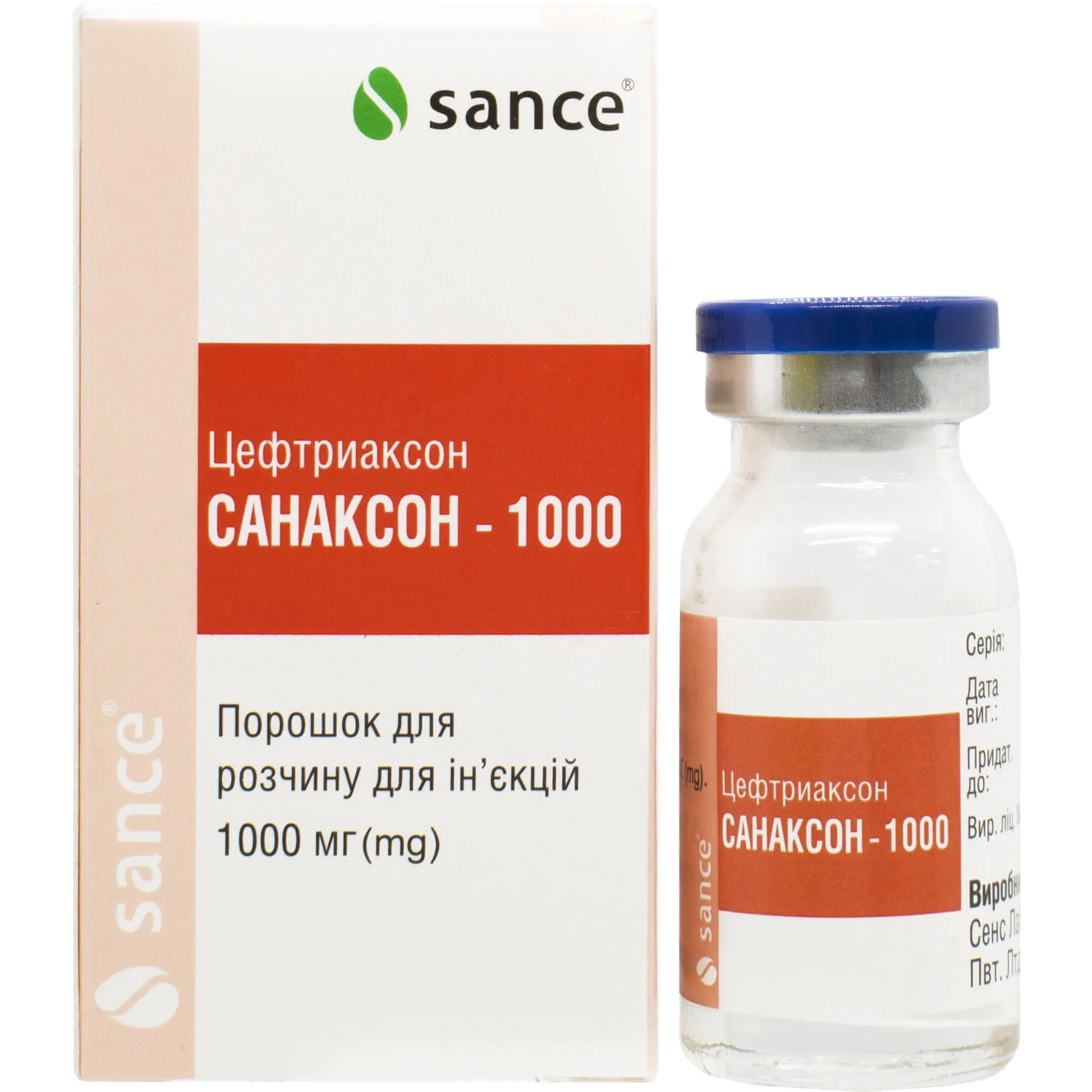 Санаксон-1000 порошок для розчину для ін’єкцій по 1 г, 1 шт.
