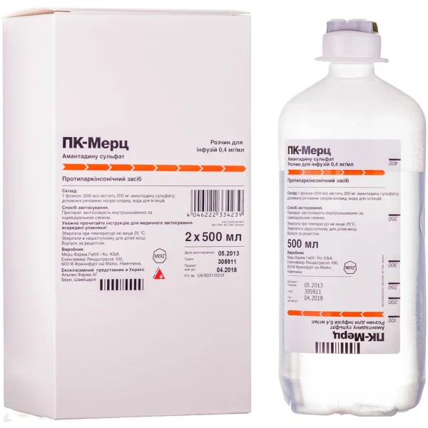 ПК-Мерц раствор для инфузий по 0,4 мг/мл, по 500 мл во флаконе, 2 шт.