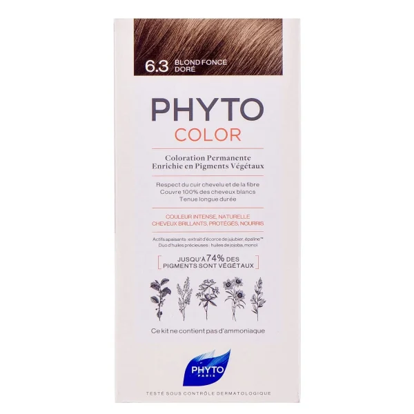 Крем-фарба для волосся Фіто (Phyto) Фітоколор тон 6.3 темно-русий золотистий (Р10024)