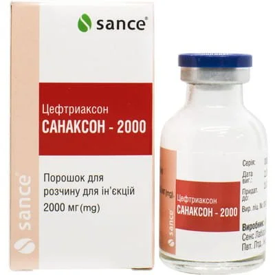 Санаксон-2000 порошок для розчину для ін'єкцій по 2000 мг у флаконі, 1 шт.