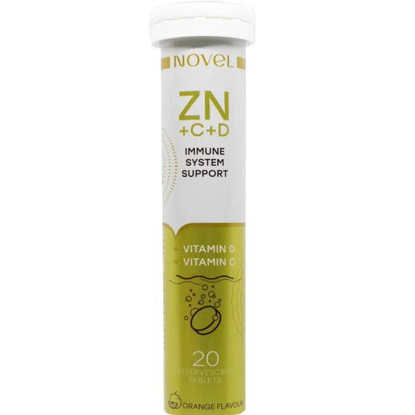 Новел Вітамін С + Цинк + Д (Novel Vitamin C+Zinc+D) таблетки шипучі, 20 шт.