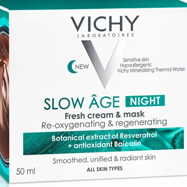 Крем-маска для лица Vichy (Виши) Slow Age (Слоу Эйдж) ночная, против старения кожи, 50 мл