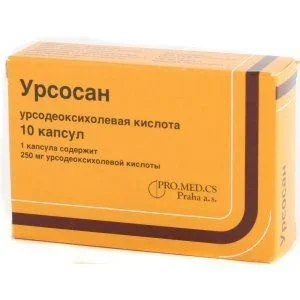  Капсули Урсосан по 250 мг, 10 шт.