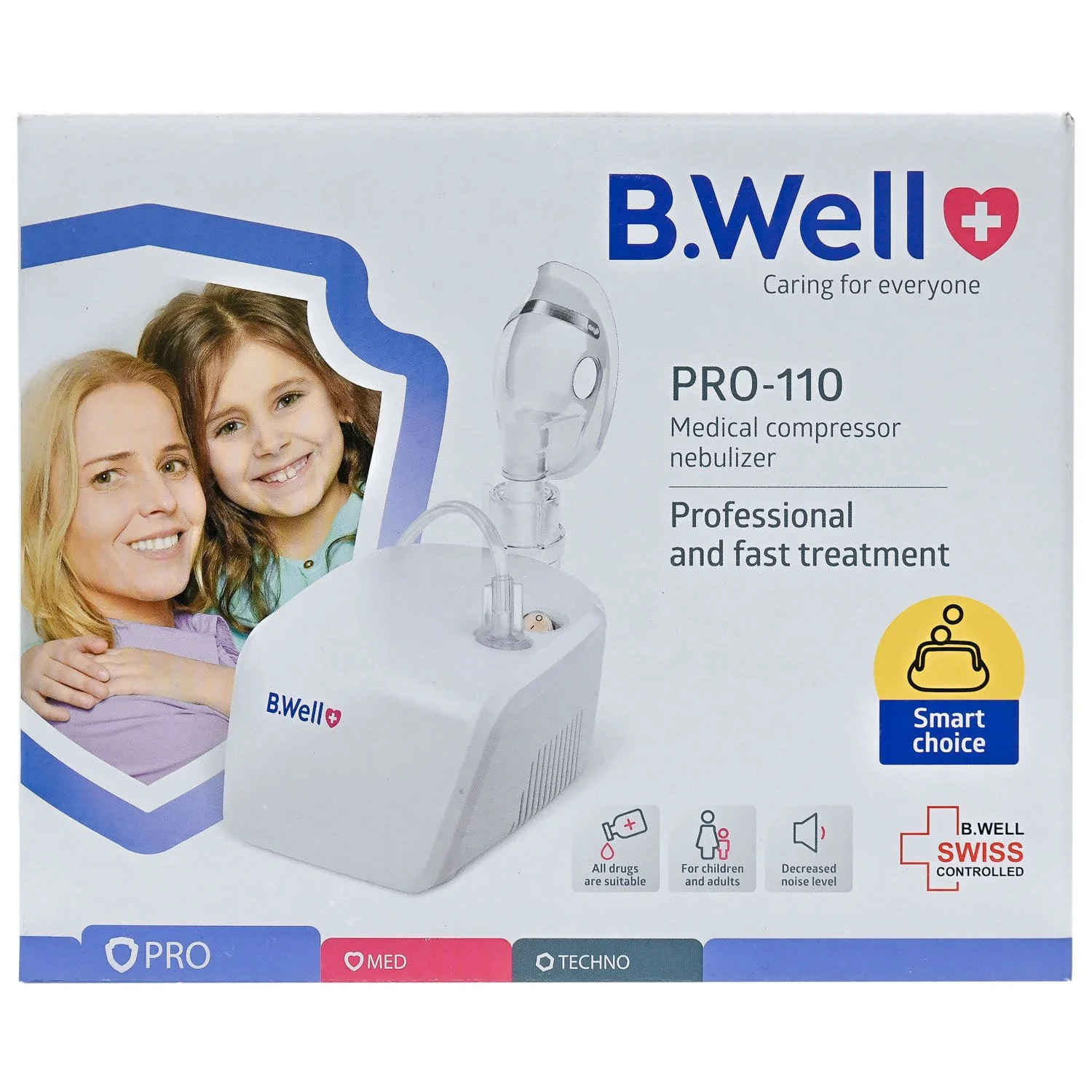 Інгалятор компресорний B.Well (Б.Велл) небулайзер модель Basic PRO-110, 1 шт.