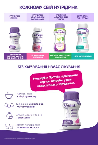 Ентеральне харчування Nutridrink (Нутрідрінк) Protein зі смаком