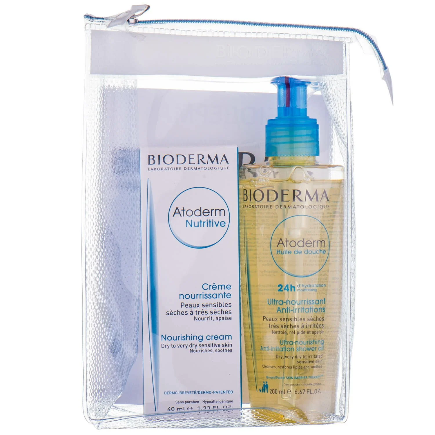Набір Bioderma Atoderm (Біодерма Атодерм) олія для душу, 200 мл + хивильний бальзам для обличчя, 40 мл