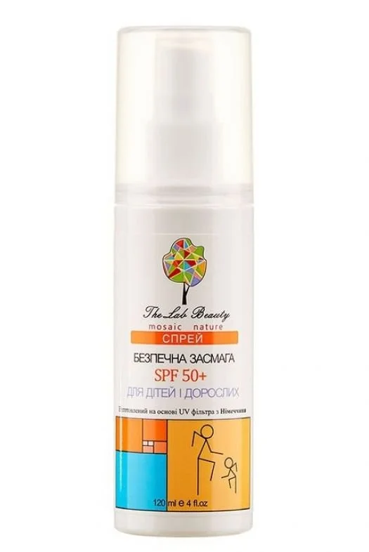 Спрей для тіла сонцезахисний The Lab Beauty Безпечна засмага SPF50 для дітей та дорослих, 120 мл