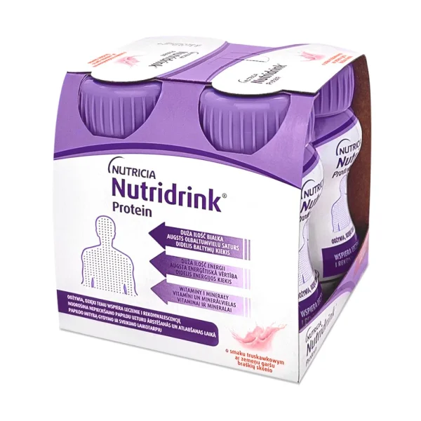 Ентеральне харчування Nutridrink (Нутрідрінк) Protein зі смаком полуниці, 125 мл, 4 шт.