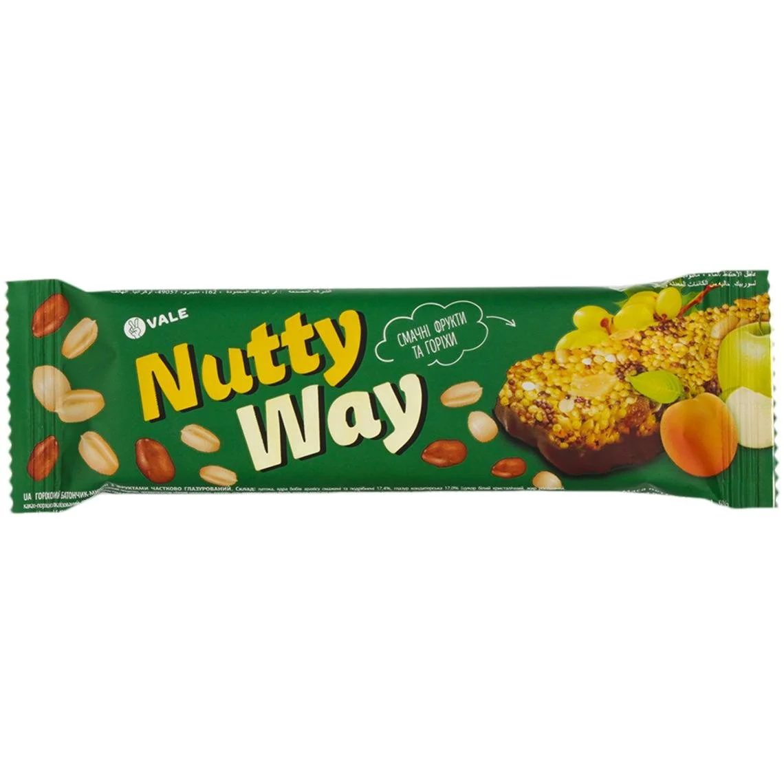 Батончик-мюслі Nutty Way (Натті Вей) вітамінізований з горіхами і фруктами глазурований, 40 г