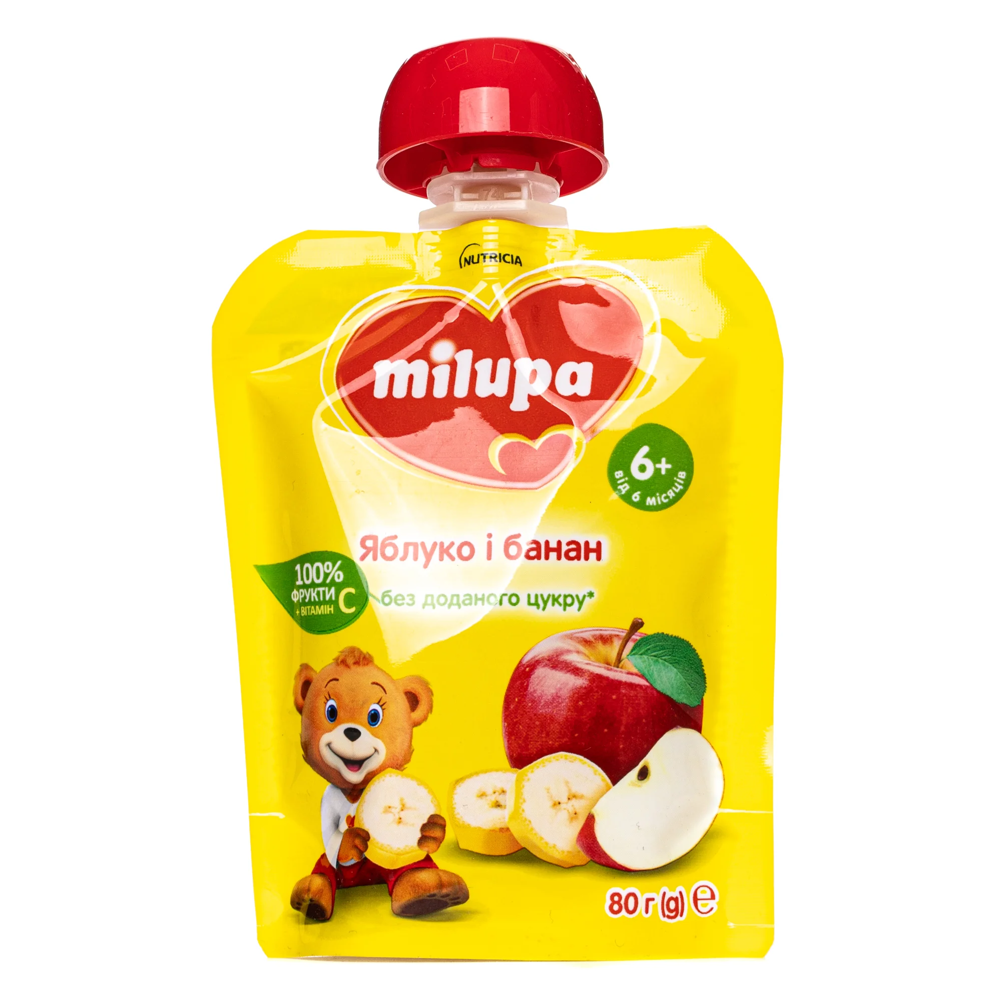 Фруктове пюре Milupa (Мілупа) яблуко і банан, 80 г