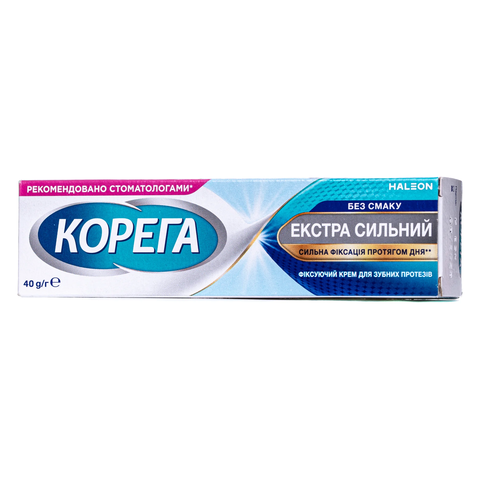 Крем для фіксації зубних протезів Корега Екстра Сильний без смаку, 40 г