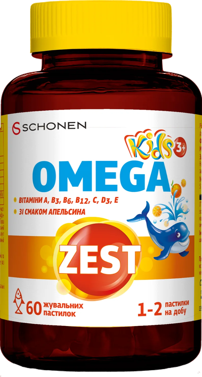 Зест (Zest) Кідс Омега пастилки жувальні, 60 шт.