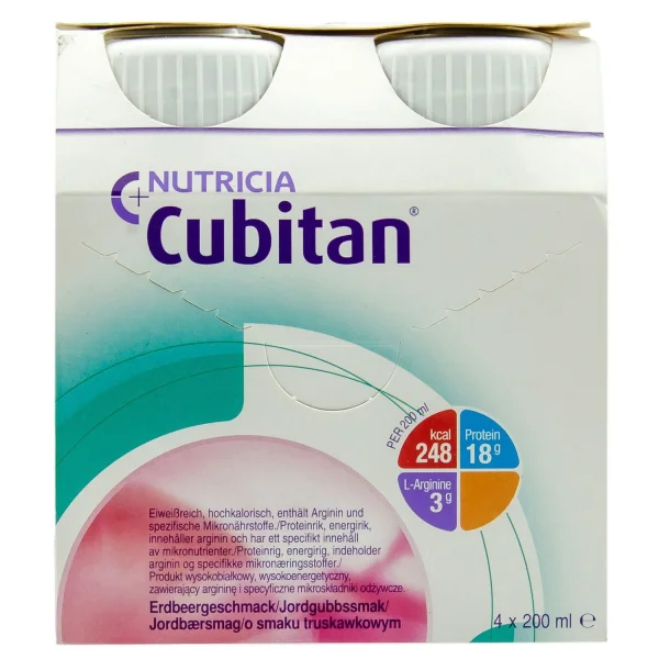 Энтеральное питание Кубитан (Cubitan) со вкусом клубники, 200 мл, 4 шт.