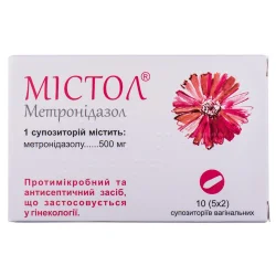 Містол супозиторії вагінальні по 500 мг, 10 шт.