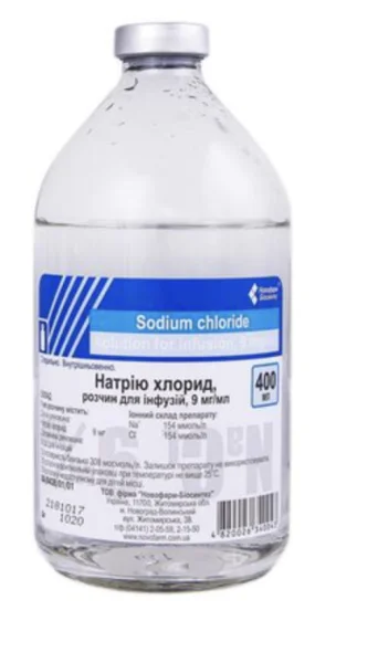 Натрію хлорид розчин для інфузій 0,9%, 400 мл – Новофарм