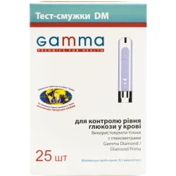 Тест-полоски для глюкометра GAMMA DM (Гамма ДМ), 25 шт.