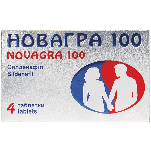 Новагра таблетки по 100 мг, 4 шт.