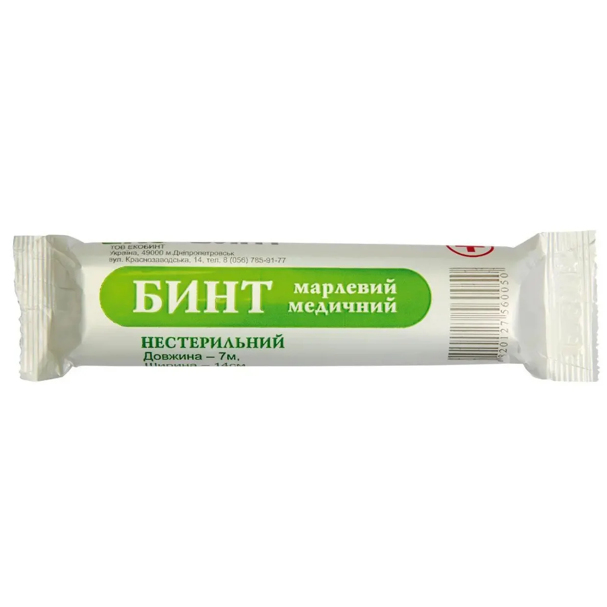 Бинт марлевий Екобинт нестерильний 7 м x 14 см, 1 шт.