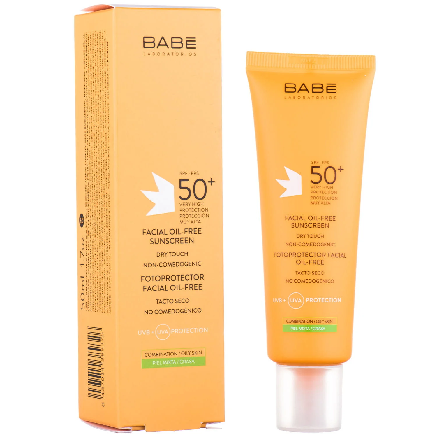 Крем сонцезахисний Babe Laboratorios (Бабе Лабороторіос) для жирної шкіри обличчя SPF50+, 50 мл