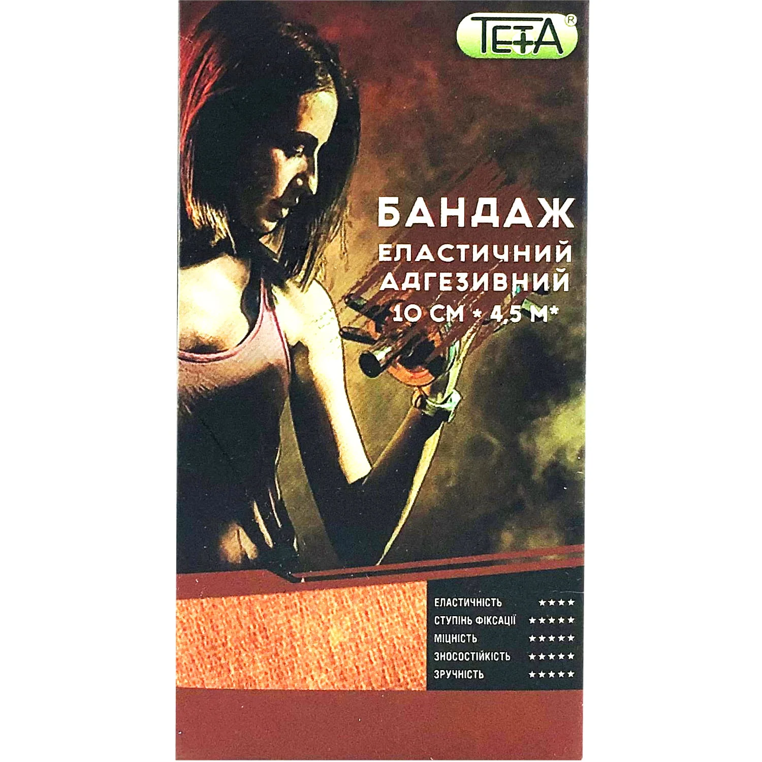 Бандаж еластичний адгезивний Teta (Тета) 10 см х 4,5 м, 1 шт.