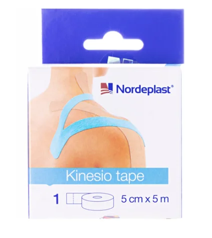 Пластир медичний Кінезіо тейп Nordeplast 5 см х 5 м (синій), 1 шт.