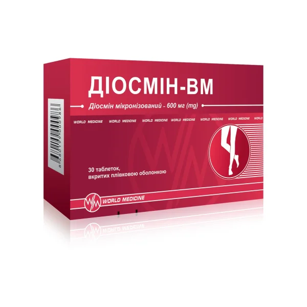 Діосмін-ВМ таблетки по 600 мг, 30 шт.