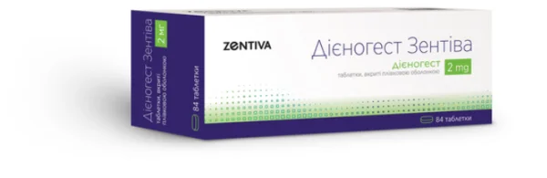 Дієногест Зентіва таблетки по 2 мг, 84 шт.