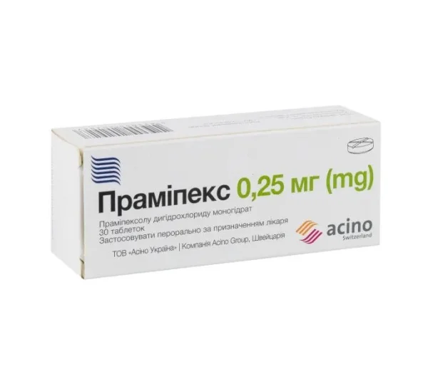 Промипексол Асино таблетки по 0,25 мг, 30 шт.