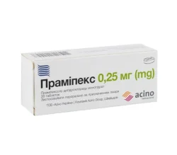 Праміпексол Асіно таблетки по 0,25 мг, 30 шт.