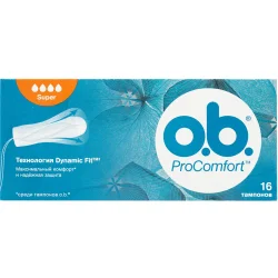 Тампони ОВ про комфорт супер (o.b. ProComfort Super), 16 шт.