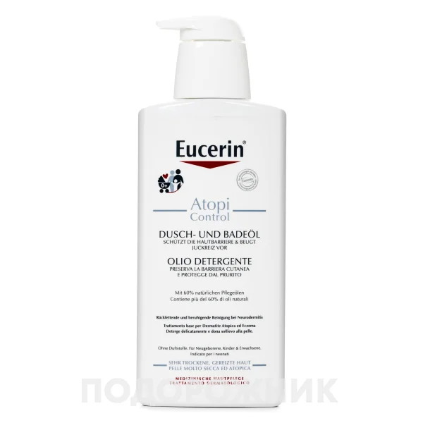 Очищающее масло Eucerin (Юцерин) AtopiControl для атопической кожи тела, 400 мл