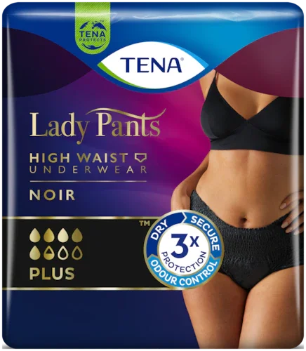 Урологічні труси для жінок Тена Леді Пентс Плюс (Tena Lady Pants Plus) чорні, розмір М, 9 шт.
