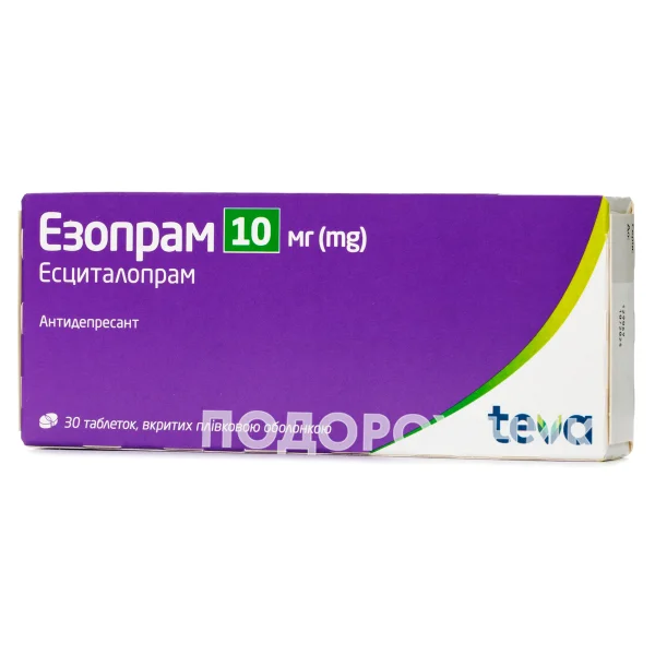 Езопрам у таблетках по 10 мг, 30 шт.