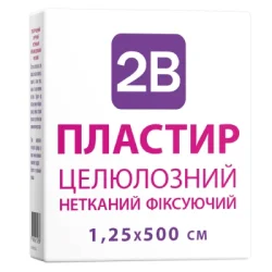 Пластир хірургічний 2B нетканий на целюлозній основі 1,25см x 500см, 1 шт.